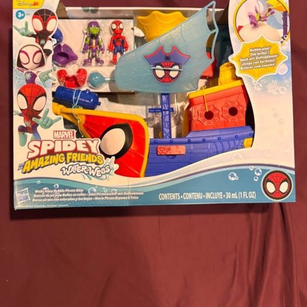 Marvel Spidey and His Amazing Friends Water-Webs Web Ahoy Bubble Pirate Ship Pla
